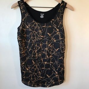 Camel Print Black & Tan Sleeveless Top, by a.n.a.